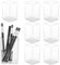 LOPYXBR Lot de 8 pots à crayons carrés en acrylique transparent pour bureau, maison, bureau, salle de bain, bureau de maquillage - 9,8 x 6,5 x 6,5 cm