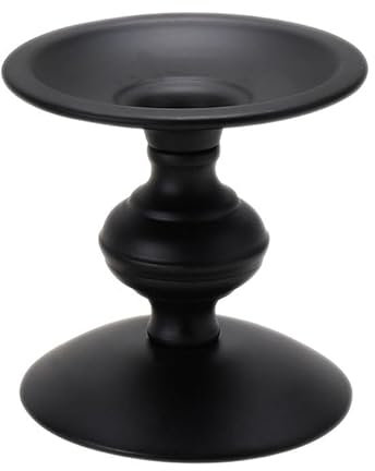 Vintage Candelabra Candlestick Retro Black Iron Scented Candle Home Romantic Candlelight Dinner Props Candlestick Tray Candle Stand(L)