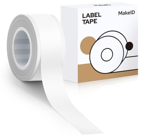 MakeID Q1 E1 Etikettenband, 12 mm * 4 m wasserdichte laminierte Nachfüllungen Benutzerdefinierte Aufkleber für Büro Zuhause Thermische Aufkleber Ersatz