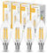 ehomeled E14 LED Filament Kerzenlampe Warmweiß 2700K, Klares Glas, 470lm 4W (=40W), Retro Vintage Glühbirne, Nicht Dimmbar, Für Kronleuchter & Deko, 4er-Pack