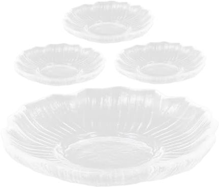 Générique Lot De 4 Soucoupes À Thé En Verre Transparent Pour La Décoration De La Maison De Et Des Événements