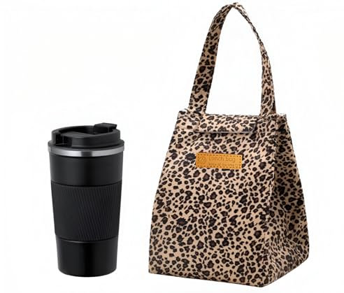 Genérico Vaso termico cafe para llevar+Bolsa termica pequeña Vaso termico cafe Termo cafe para llevar Termo cafe Termo cafe pequeño Termo cafe 500ml Bolsa termica comida trabajo.