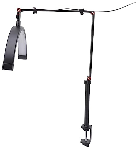 Fafeicy LED -Halbmond -leichte Wimpernschreibtisch -Lampe, 360 Grad Drehung 3 Farbe 10 Zahnrad Dimmbare Wimpern Erweiterungen Schönheit Füllung Light 20W mit Aluminiumschale