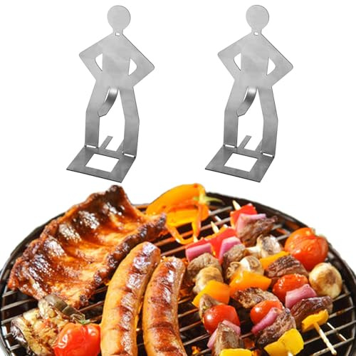 SEIWEI 2 Stück Grillwursthalter, Hot-Dog-Rack aus Edelstahl, Kochgerät für den Außenbereich zum Grillen, Picknick, Camping, Lagerfeuerparty