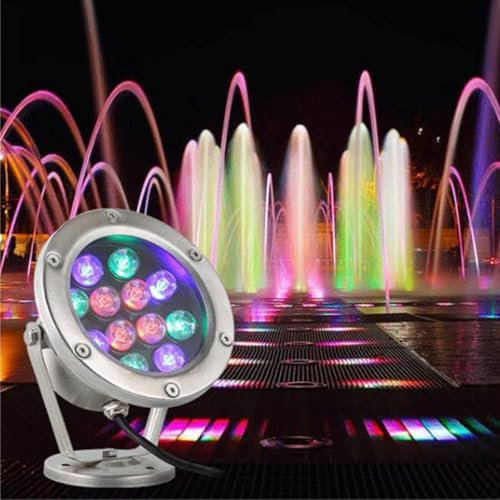 Luces De Piscina - Foco De Disco RGB Para Estanque Subacuático, Fuente De Iluminación LED Subacuática Para Piscina, Iluminación De Acero Inoxidable Resistente Al Agua IP68 Con Control Remoto(Green,36W