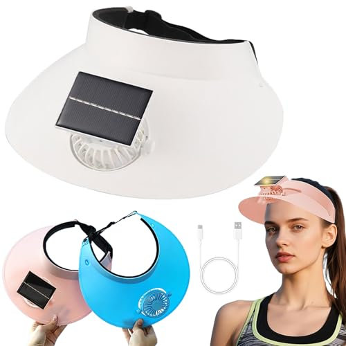 Solar Ventilatoren SonnenhüTe FüR Damen- Kappe Mit Ventilator, SolarhüTe, LüFterkappe Sonnenhut, Cap Mit Ventilator|Uv-Schutz-Strandhut FüR Camping Radfahren Laufen (DE/NL/SE/PL, Alphanumerisch, M, A)