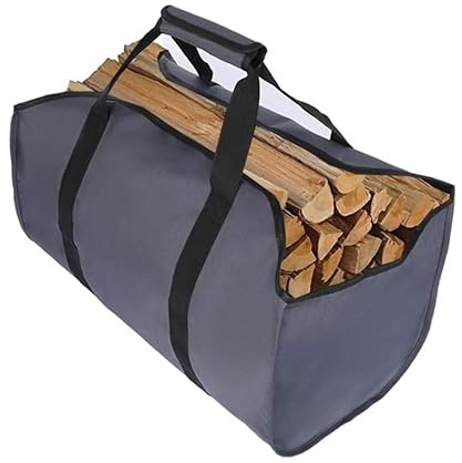 YELAIYEHAO Bolsa de transporte para leña y bolsa de mano, extra grande y duradera, ideal para chimeneas, estufas de leña, leña, troncos, camping, playas, paisajismo, gris, Ocio