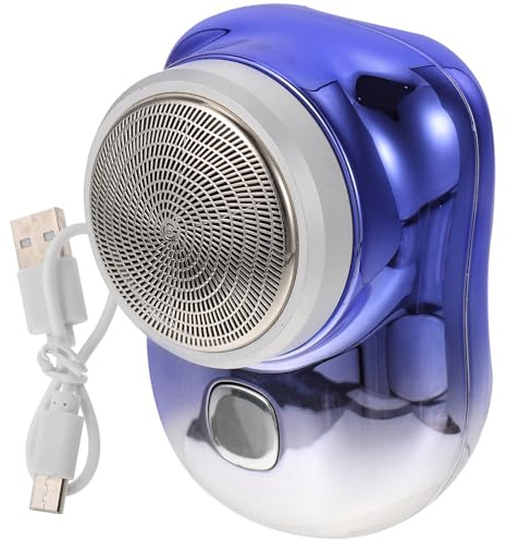 USB Ladbarer Kleiner Elektrorasierer Typ C für Männer, Blau | Reiseformat, 5v Eingangsspannung und 3w Nennleistung, Abs Elektroplattierung, Portable Bauform