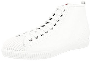 Prada Damen Weiss Leder High-Top Sneaker 3T5877 A21 F0009 40 EU