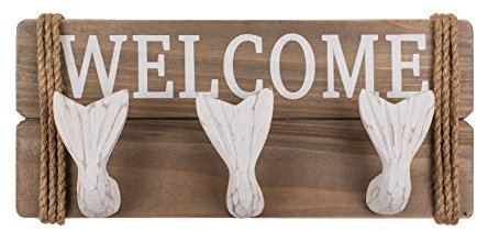 Garderobe Maritim Fisch - Hakenleiste (als Handtuchhalter), Kleiderhaken, Garderobenhaken, Wandgarderobe