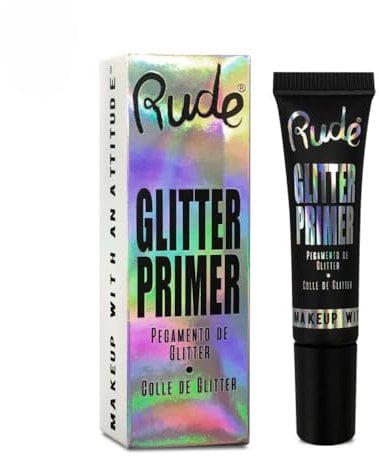 RUDE Glitter Primer - Base Illuminatrice pour Paillettes, Préparation Parfaite pour un Maquillage Éclatant et Longue Durée