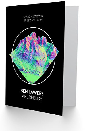 Wee Blue Coo Ben Lawers Mountain Topography Perthshire Scotland Greetings Card