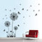 decalmile Wandtattoo Pusteblume Schmetterling Wandsticker Löwenzahn Wandaufkleber Wanddekoration für Wohnzimmer Schlafzimmer Flur (Schwarz)