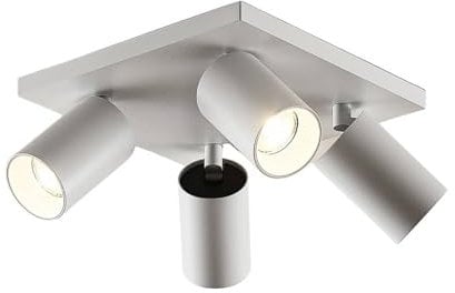 Arcchio Deckenlampe quadratisch, Deckenstrahler 350° drehbar 90° schwenkbar Deckenspot 4x GU10 ohne Leuchtmittel Deckenleuchte Strahler Spot