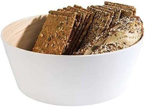 APS Bol Frida, bol de melamina, Ø 22 cm, 10,5 cm de altura, blanco/beige, para 3,4 litros de capacidad