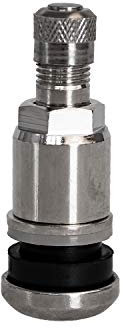 Metallventil/Stahlventil MS525 (TR416) Messing für Aluminiumfelgen mit 11,3 mm Felgenloch – Mutter mit SW 11 inkl. Unterlegscheibe - Beutel á 20 Stück (Silber)