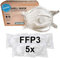 Novasalus FFP3 Atemschutzmasken mit Ventil, Cup Shape Schutzmasken, CE 2797 Zertifikat - Packung mit 5 FFP3 NR