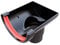 Black Round Gutter Stop End Outlet, Freeflow 112mm Rain Water Systems