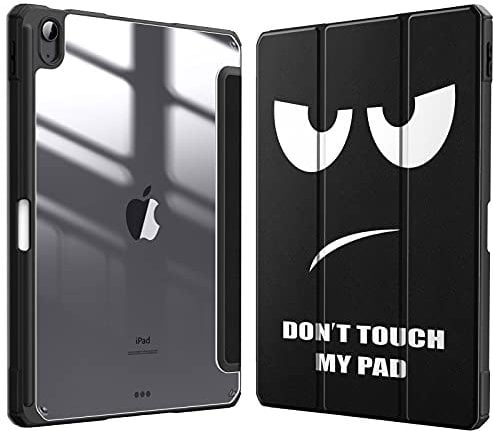 Fintie Hybrid Hülle für iPad Air 11 Zoll M3 2025/ M2 2024, iPad Air 5/4 Gen (2022/2020) 10,9 Zoll mit Stifthalter - Stoßfeste Schutzhülle mit transparenter Hartschale auf der Rückseite, Don't Touch