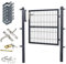 SWANEW Cancello da giardino antracite, 100 x 100 cm, porta da giardino con serratura, per cancelli e giardini