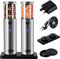 PRIME, Electric Salt and Pepper Grinder Set, 2 Mills, Rechargeable, with Charging Base, USB Cable, Power Adapter, Automatic Tact Switch Operation, Adjustable Coarseness, Stainless Steel (UK 2.2)