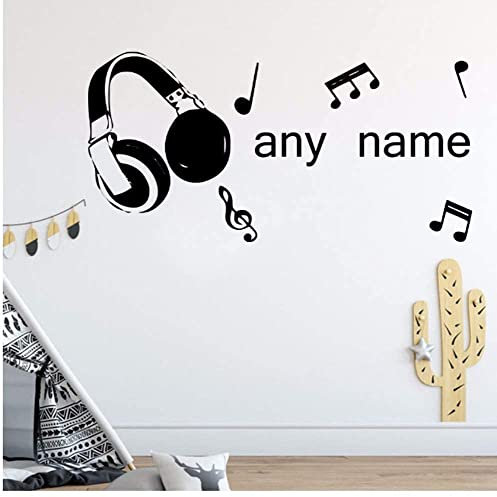 Nombre Personalizado Pegatinas De Pared De Vinilo Pegatinas De Pared De Música Dormitorio Decoración De La Habitación De Los Niños Cartel De Decoración De Pared 30 * 60 Cm