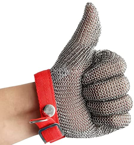 Schnittfeste Handschuhe Edelstahl Cut Proof Handschuhe, Anti-Säge Schlachtmaschinen Anti-Schneid-Stahldraht-Arbeitsschutzhandschuhe (Size : S/A Pack of one)