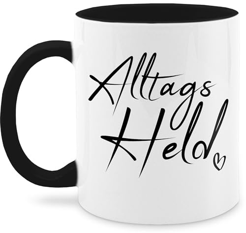 Tasse Tassen 325ml - Statement Sprüche - Alltags Held Hero Danke Geschenk Kollegen Kolleginnen Alltagshelden - 325 ml - Schwarz - kollege spruchtasse sarkasmus alltagsheld kaffeetasse