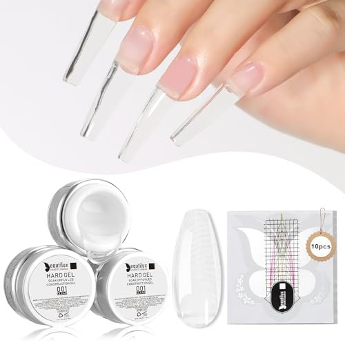 Beautilux Gel Construction Ongle UV Sans-TPO, 55g Transparent UV Gel Ongle pour Nail Extension, Nail Renforcement (BHB55-01)