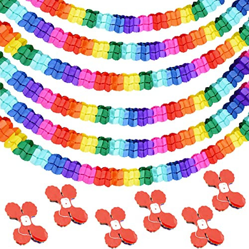 HCRXVV 6-Set Girlanden Papier Girlande Geburtstag Regenbogen Dekoration, Bunte Luftschlangen Girlande fur Geburtstag Party Hochzeit und Karneval Fasching£¨3M/St¨¹ck£©