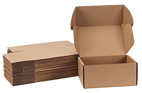 HORLIMER 20 Pack Shipping Boxes, 9x6x4 inches Brown Corrugated Cardboard Mail Boxes, Packaging Boxes for Mailing, Business