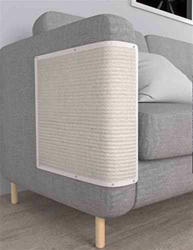 GIBZ Sisal Katze Kratzmatte für Katzen Sofaschutz Natürliche Kratzschutz für die Fußecke des Betts im Innenbereich, Weiße, 50×40cm