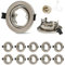 GeyouLux 10er Einbaustrahler Rahmen GU10 Aluminium Schwenkbar Nickel Einbauspots Einbauleuchten Spot Rund Lochdurchmesser 68-80mm Decken Einbaurahmen für Halogen MR16, inkl. GU10 Fassung für 230V