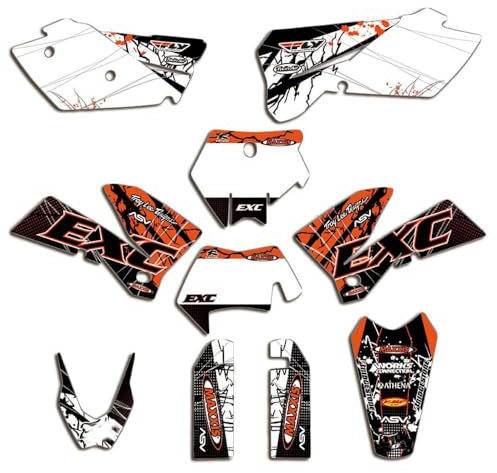 ENARUI Grafiche Adesivi Compatibili con KTM 250 450 350 200 400 125 300 150 500 525 EXC 2005 2006 2007
