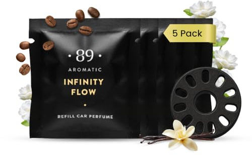 Aromatic •89• Duftkapseln für Auto-Lufterfrischer, 5er-Pack – InfinityFlow | 5X Nachfüllkapseln mit Jasmin, Kaffee & Vanille - Autoduft Refill, Lufterfrischer Auto, Autoparfüm Kapsel, Duft Innenraum