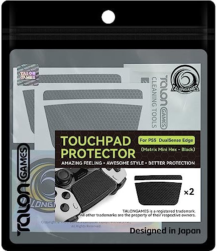 TALONGAMES Touchpad-Skin kompatibel mit PS5 Dualsense Edge Controller, verbesserte Textur für Playstation, vorgeschnitten, einfach anzubringen, einfacher Schutz (Matrix Mini Hex - Schwarz)