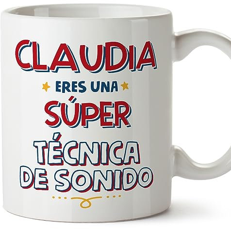 MUGFFINS Tazas Personalizadas para TÉCNICA DE SONIDO mujer - En Español - Eres Súper - 11 oz / 330 ml - Regalo Personalizable original y divertido
