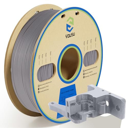 YOUSU pla filament 1.75, 3d drucker filament, 3d filament pla 1kg (2,2 lbs), pla grau