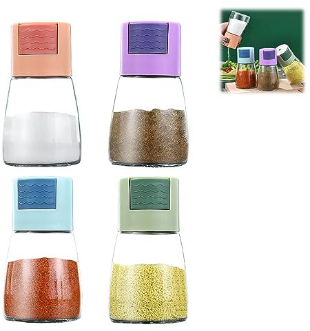 E-ALLDIR 180ml Salt Shaker,Salt and Pepper Shakers Precise Quantitative Push Type,0.5g Metering Salt Shaker Push Type Salt Dispenser,Salt Control Bottle,salt Shaker with Lid,metering Salt Shaker