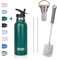 MINIW Bouteille d'eau Acier Inoxydable 500ml, 750ml, Gourde Enfant sans BPA, Gourde Isotherme E'tanche, Thermos Isotherme, Gourde Inox pour Sport, Gym, École et Voyage (Vert foncé 0.5L)