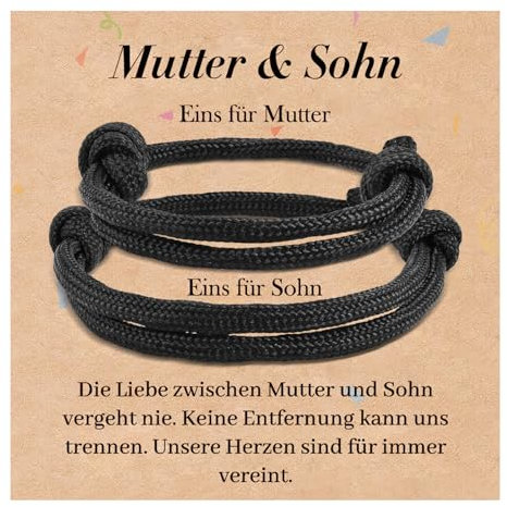 CheersLife Mutter Sohn Armband Mutter Sohn Geschenk für Mutter und Sohn Armband für Damen Jungen Passende Armbänder Set für 2 Weihnachten Muttertag Zurück Zur Schule Geschenk für Mama von Sohn
