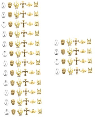 Beaupretty 480pcs Halloween Skull Nail Charms Nail Art Decorations for Spooky Festivals Cool and Punk Designs for Home Salon Use Eye-catching Skeleton Charms