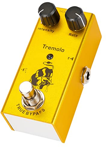 Gelbes Tremolo Pedal für Gitarre mit Feinabstimmung und Legierung | Kinder Geeignet, Tonverlust Minimieren, Photoelektrische Röhrenschaltung, Gelb, Einfache Bedienung