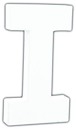 Décopatch AC738Cpack 5x Buchstabe I aus Pappmaché 15x10,5x12cm Weiß