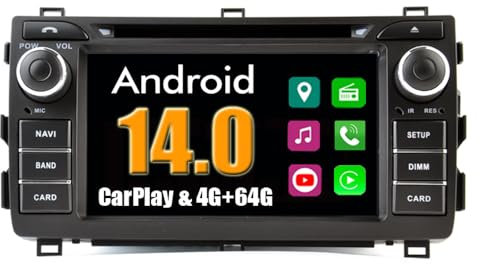 RoverOne Voiture Multimédia Système pour Toyota Auris 2013 2014 2015 avec CarPlay Android Auto GPS Navigation Radio Stéréo écran Tactile Bluetooth WiFi