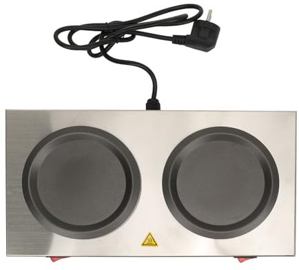 Calentador de café de Doble Quemador de Acero Inoxidable, Calentamiento Seguro, Eficiencia, Diseño Portátil con Control de Temperatura, Adecuado para Aplicaciones Comerciales