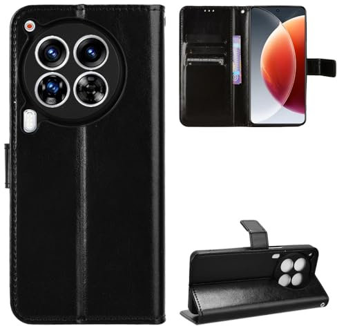 Tecno Camon 30 Premier 5G Coque [Étui Portefeuille] [Fonction Support] [Slots pour Cartes] [Couverture à Rabat Magnétique] Compatible avec Le Smartphone Tecno Camon 30 Premier 5G(Noir)