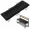 DKIEI Bankauflage 2/3 Sitzer Sitzkissen Bankkissen mit Bändern, 125x48 cm Sitzkissen Bank, Bequeme Gartenbank Auflage für Außen & Innen Sitzbank & Hollywoodschaukel, Schwarz