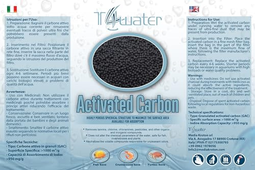 Activated Carbon, Carbone attivo per acquario in sfere regolari, non in polvere o cilindri. Non spolvera, non sfarina, non compatta. Altissima porosità e facilità d'uso