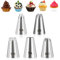 COMNICO 5 Stück Großes Profi Spritztüllen aus Edelstahl Heimbäckerei Hochwertiges Backzubehör Zuckerguss und Tortendekoration Professionelle Backwerkzeuge für Kekse, Cupcakes